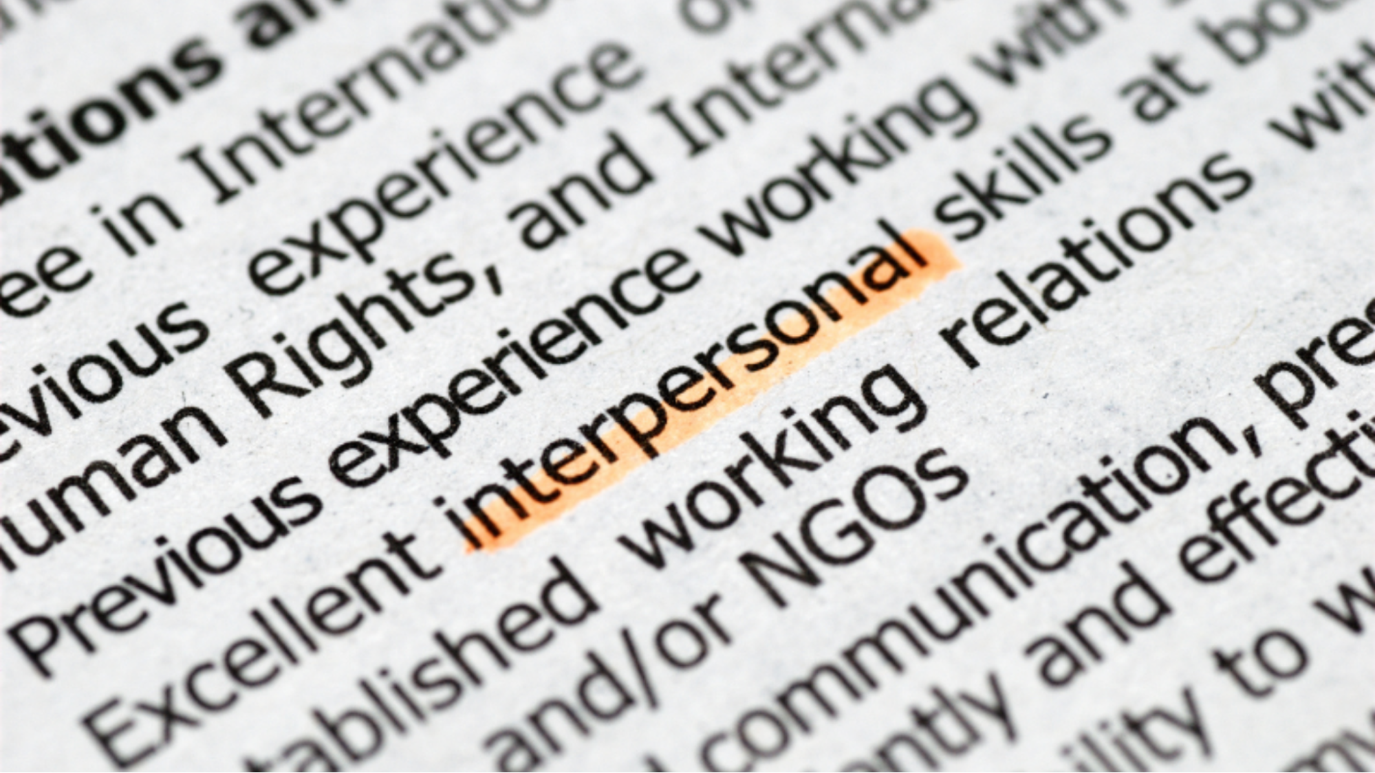 The meaning of interpersonal skills